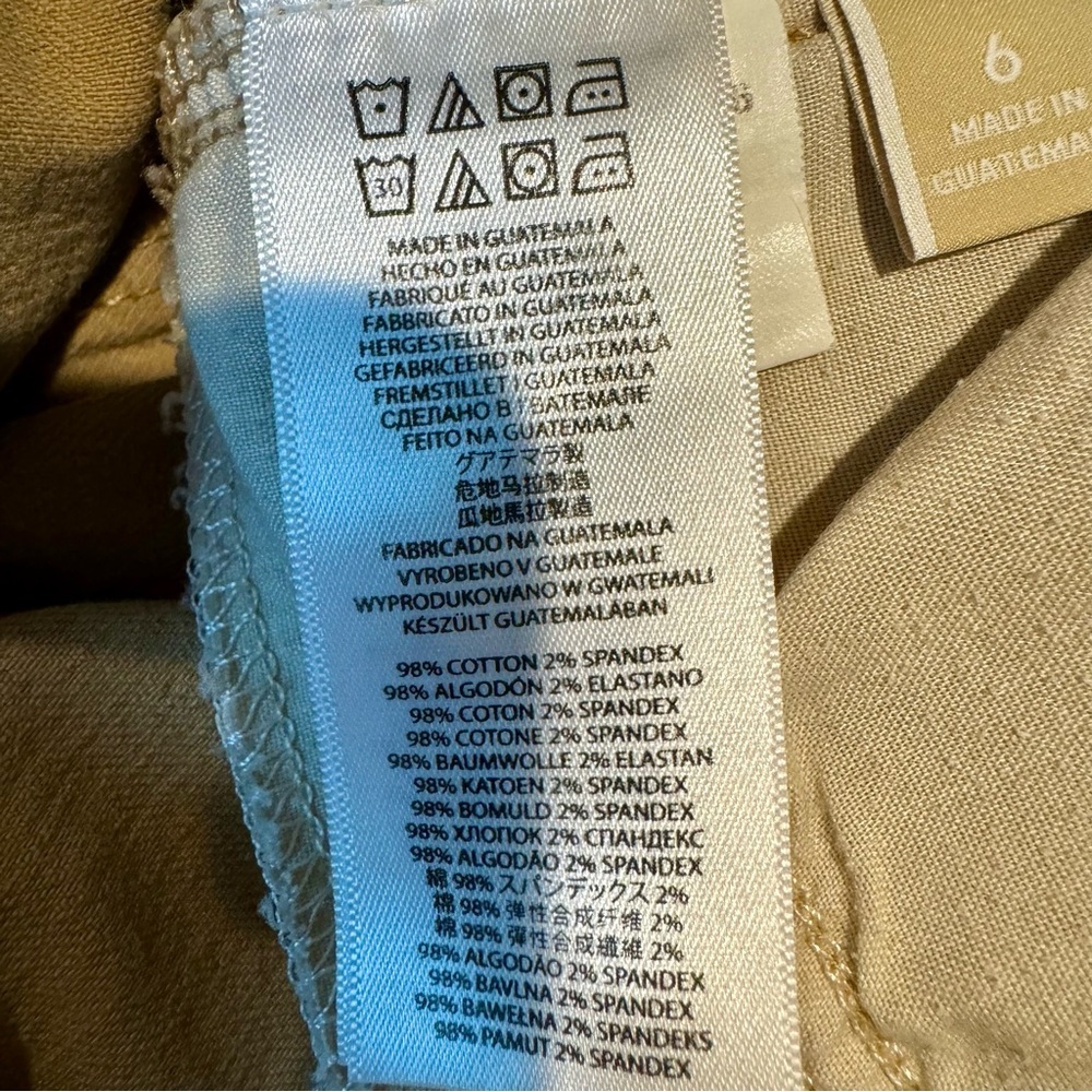 Michael Kors Tan Stretch Chinos 5 Pocket MK Logo Hardware Size 6 D16 - Picture 5 of 6